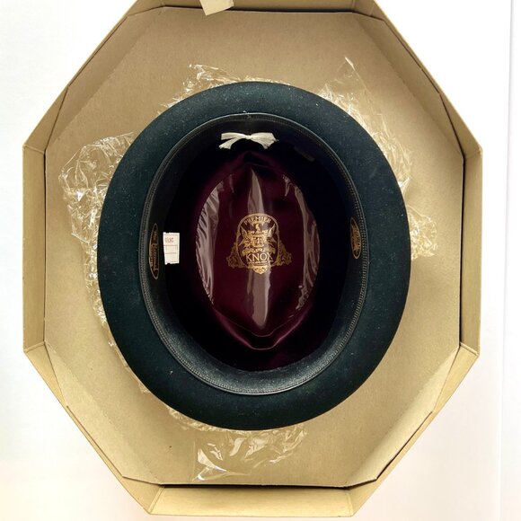 Vintage KNOX Premier Men's Fedora Black Hat with Original Box, Size 7 1/8, EUC! - Picture 10 of 16